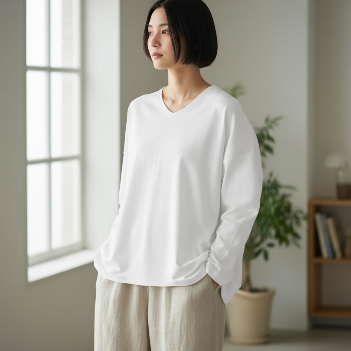 to touch（トゥータッチ） スーピマ裏毛 ワイドTシャツ ドロップ
