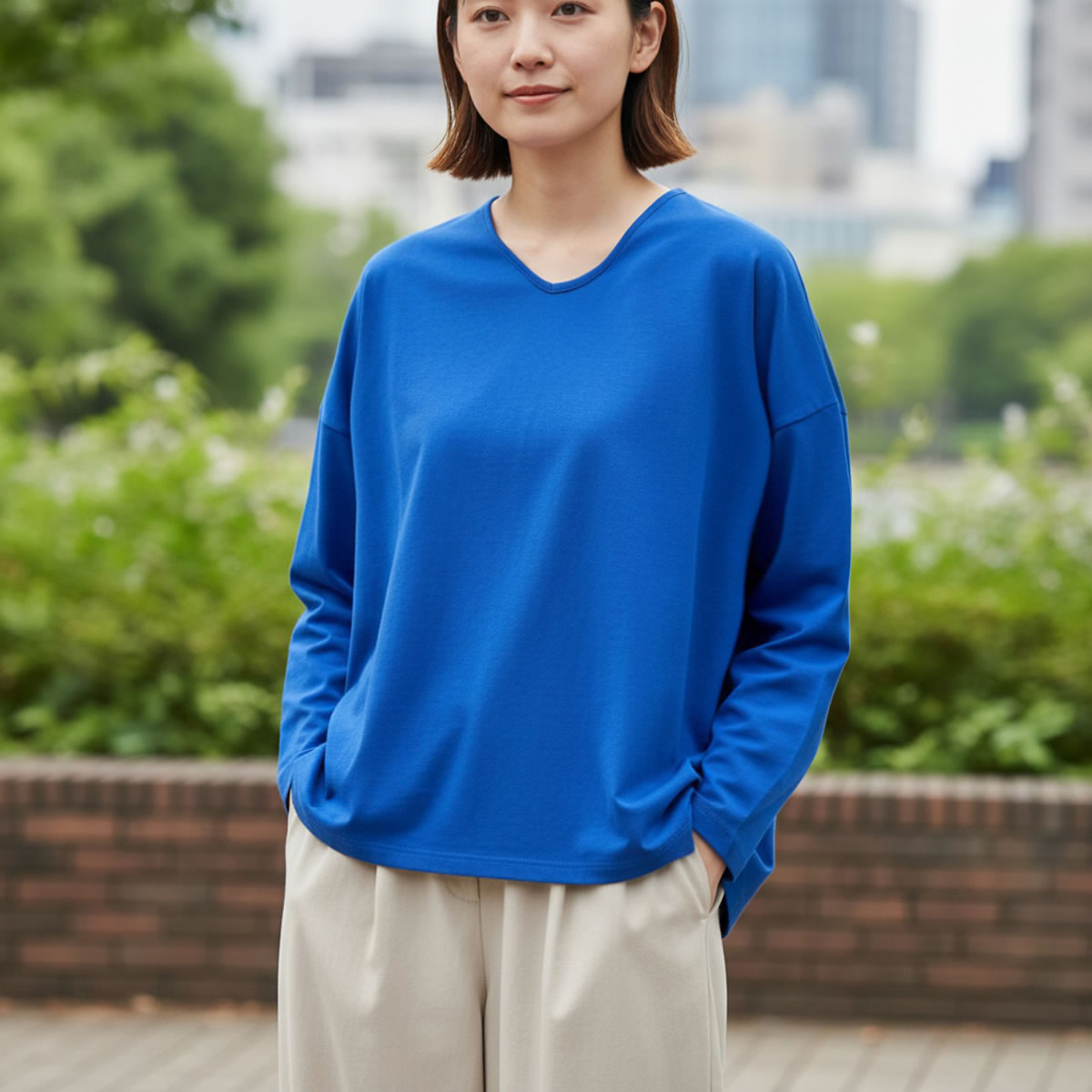 to touch（トゥータッチ） スーピマ裏毛 ワイドTシャツ ドロップ