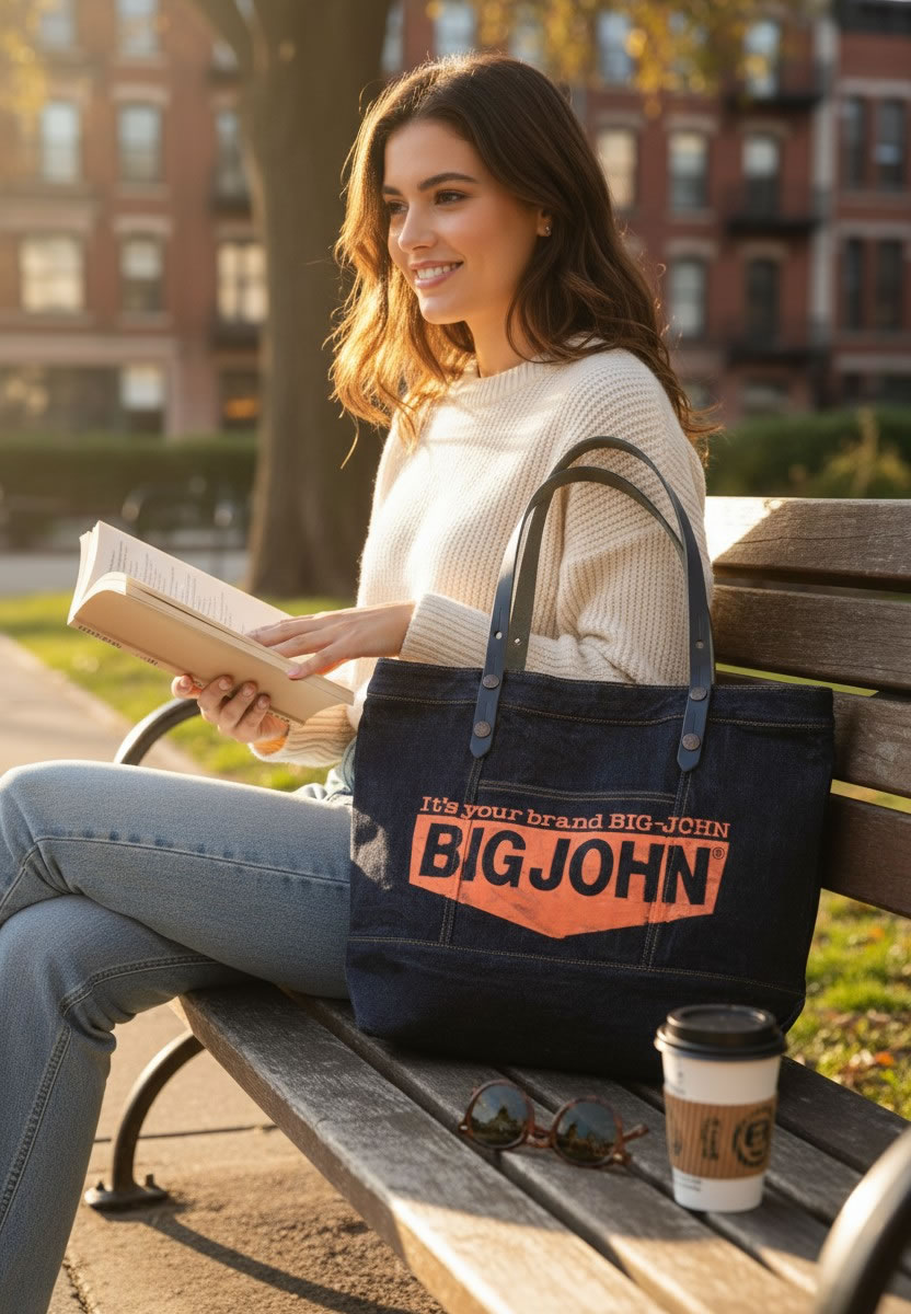 Big John（ビッグジョン） ノンウォッシュデニムトートバッグ 本革