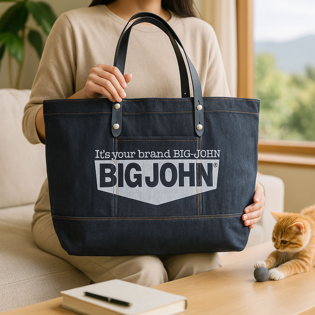 Big John（ビッグジョン） ノンウォッシュデニムトートバッグ 本革