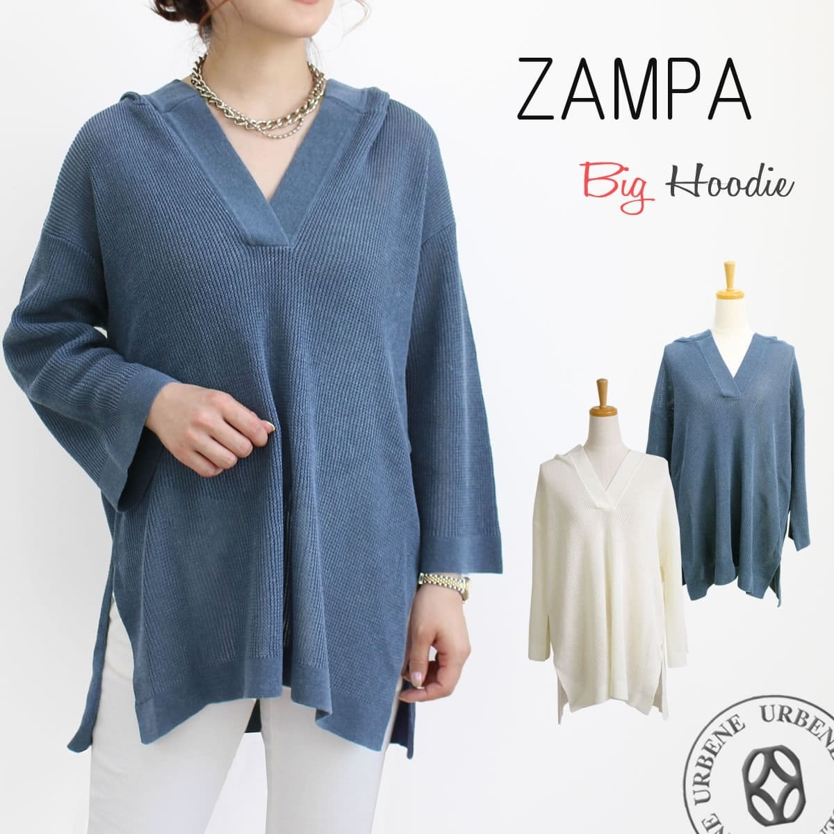 ZAMPA ザンパ ビッグパーカープルオーバー(zampa-19-0059) メッシュ