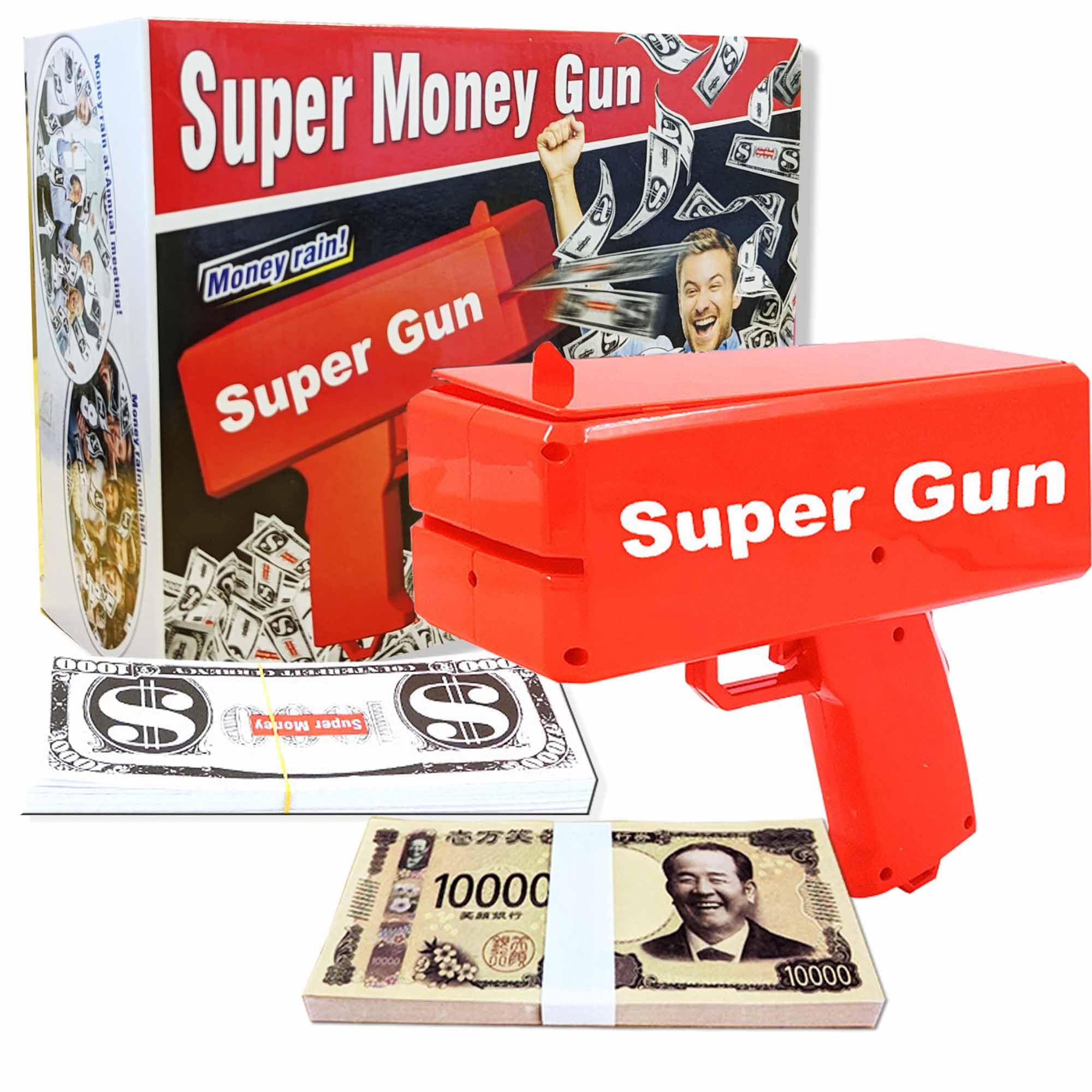 公式] マネーガン お札 強力噴射 バズーカ ドル札100枚＋おもちゃの1万