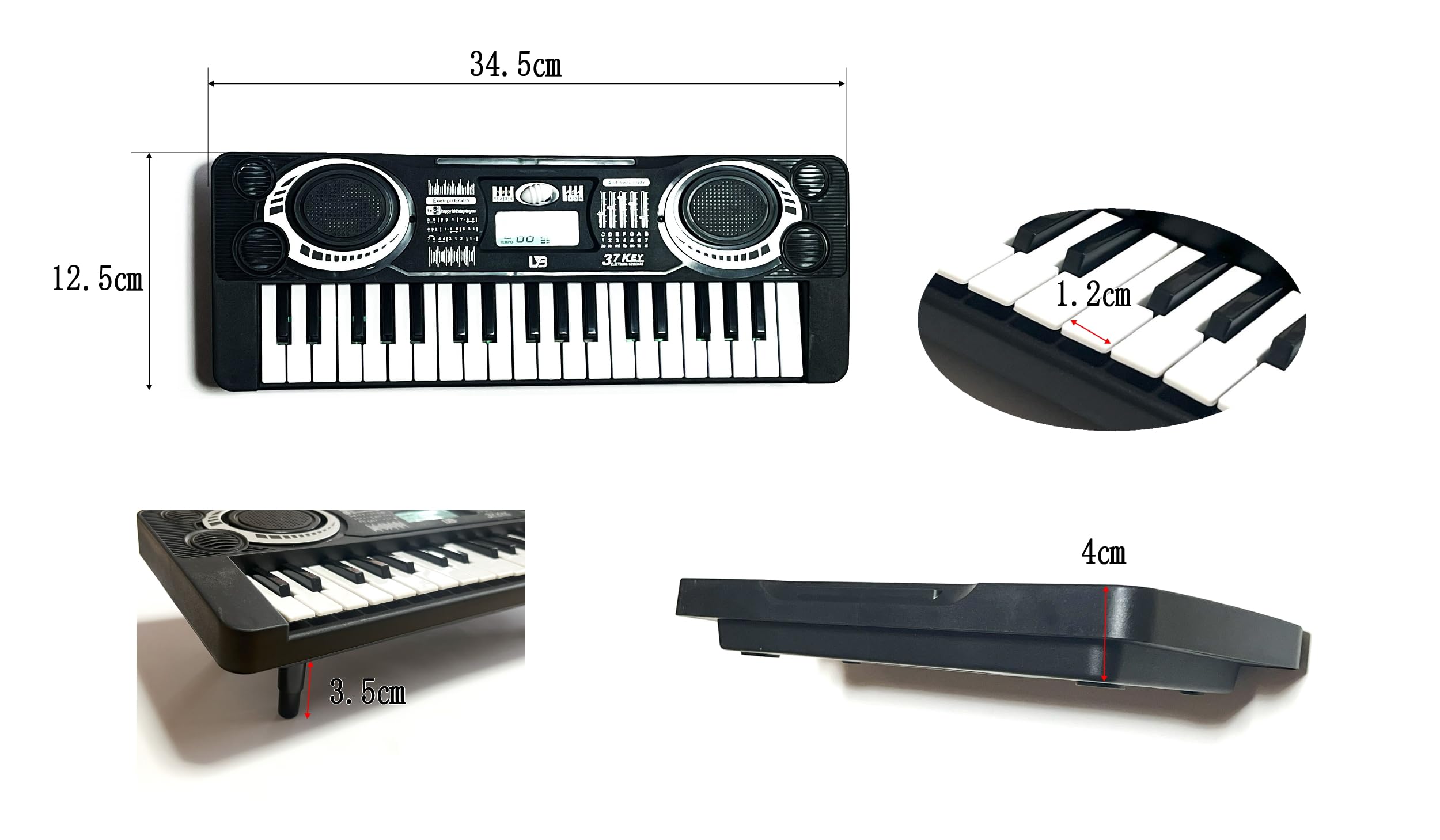 電子ピアノ mini 電子オルガン キーボード 37鍵盤 乾電池式 子供 ミニ