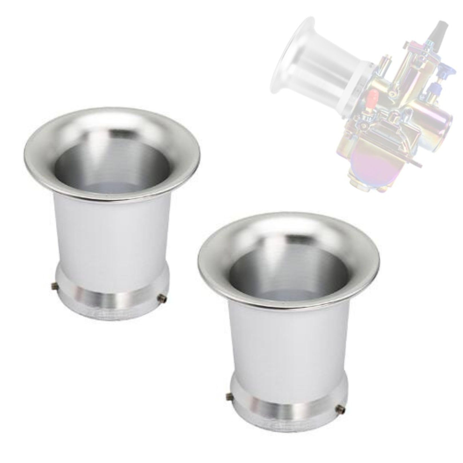 Partools エアーファンネル ロング 50mm×75mm アルミ キャブレター 吸気フィルター シルバー (2個) |  | 02