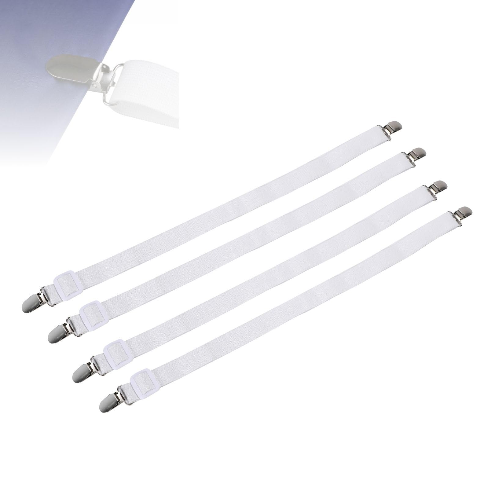 Partools ベッドシーツ固定クリップ 4本セット 50-180cm 調整可能 布団ズレ防止 ゴムバンド (ブラック) |  | 03