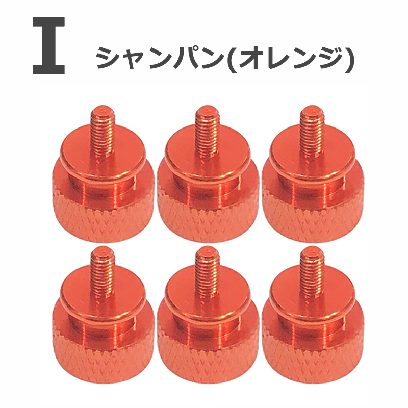 【6個入り】 PCケース 電源向け ハンドルネジ つまみねじ スクリュー アルミニウム M3×6mm コンピュータケース用 |  | 09