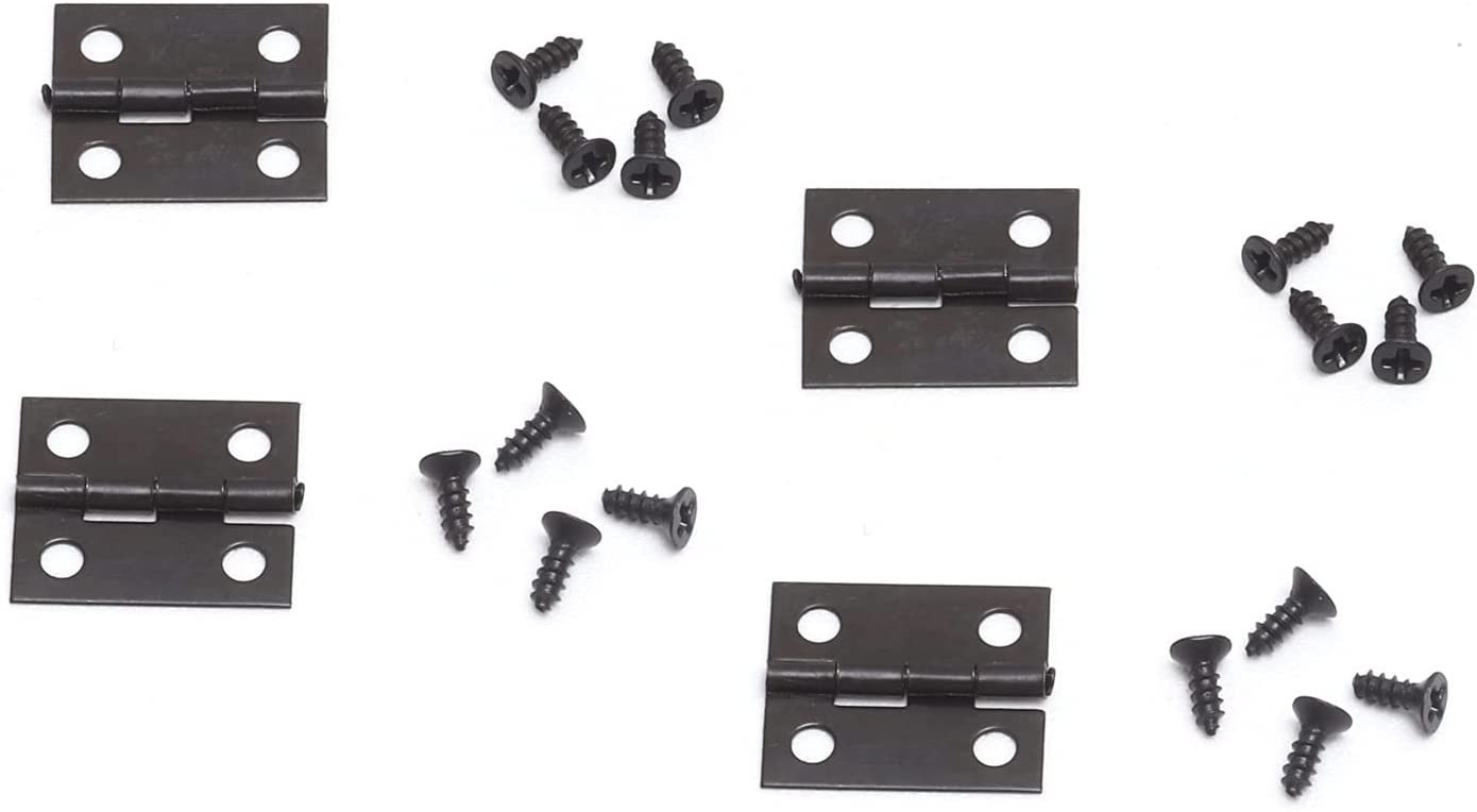 平型 蝶番 丁番 ヒンジ 釘付き 約8mm×10mm ゴールド 約18mm×15mm シルバー ゴールド ブラック 4点セット