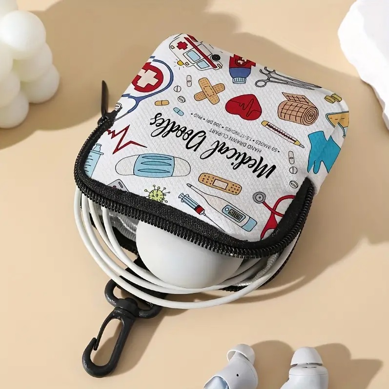 ミニポーチ 医療 イラスト ピルケース コインケース 小銭入れ イヤホン