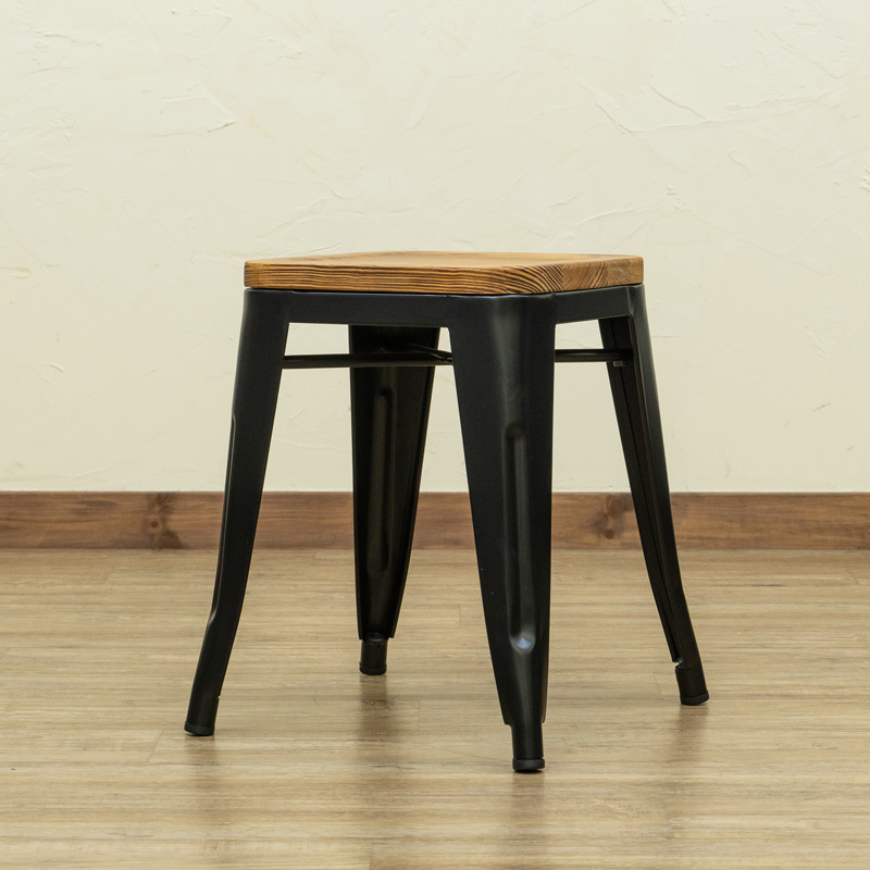 スツール 椅子 おしゃれ ビンテージ風 レトロ デザイン 黒 ブラック 緑 