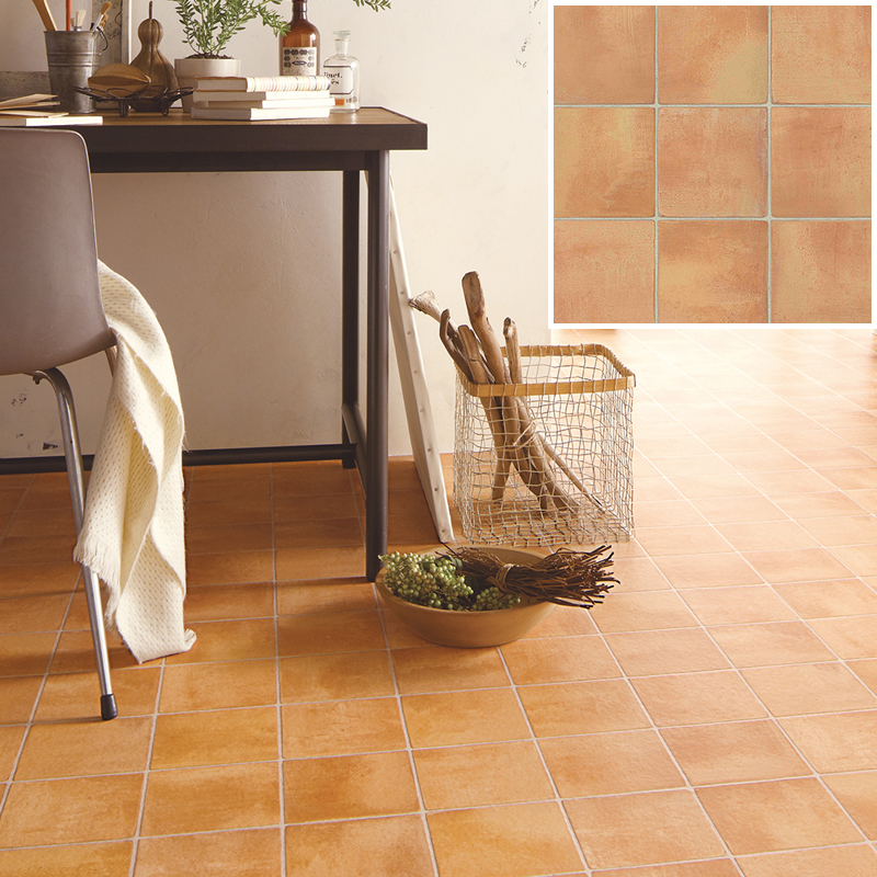 クッションフロア 東リ 石目 柄 CFシート H テラコッタ 大理石 石畳 モザイクタイル柄 チェッカー 白 黒 diy リフォーム フローリング 長尺 塩ビ 北欧 おしゃれ | 東リ | 34