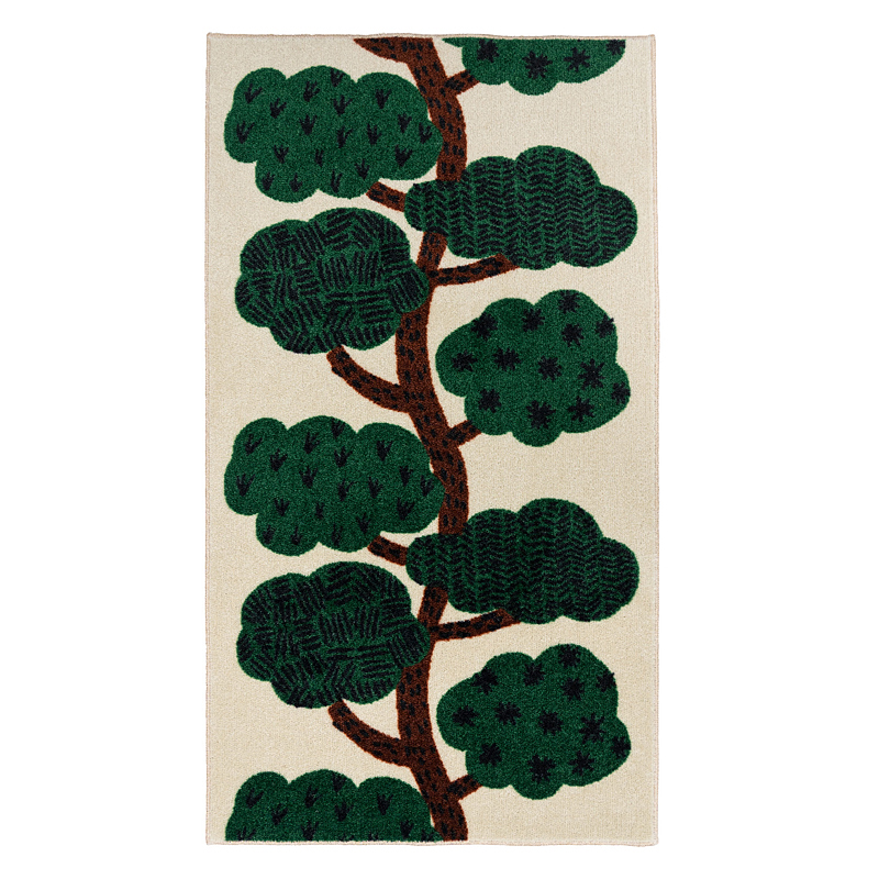玄関マット ドアマット 110×60cm 屋内 おしゃれ 北欧 植物 木 柄 洗える 丸洗い 吸水 キッチン 脱衣所 ランドリー 日本製 滑り止め すべり止め ずれ防止_1