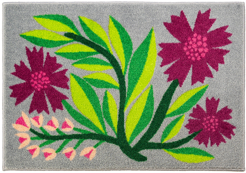 クリーンテックス・ジャパン 玄関マット 北欧 花柄 ドアマット 45×65cm