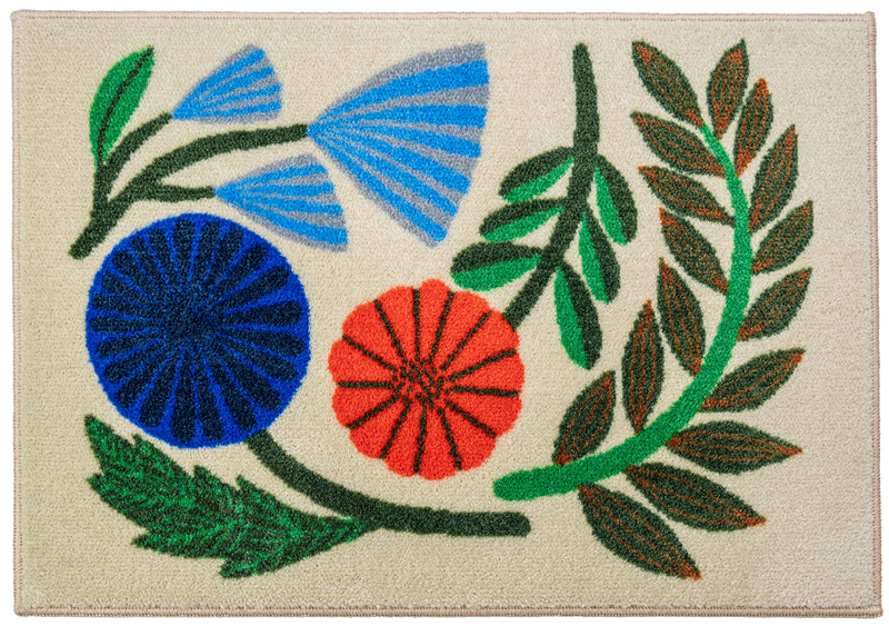 クリーンテックス・ジャパン 玄関マット 北欧 花柄 ドアマット 45×65cm