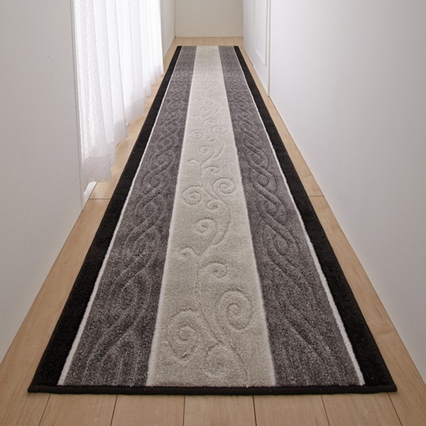 廊下敷きカーペット 80×240cm 滑り止め トルコ製 生地 ベージュ グレー レッド ゴージャス 柄 廊下用マット 絨毯 じゅうたん  ロングカーペット ロール ラグ