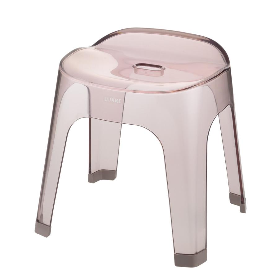 風呂椅子 35cm 座高 高さ 腰掛け バスチェア バススツール 透明 クリア 高級感 ピンク ブラウン 茶色