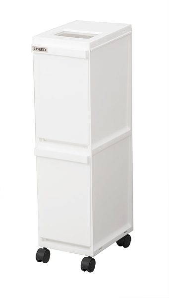 ゴミ箱 2段 分別 キャスター付き ごみ箱 縦型 キッチン リビング 白