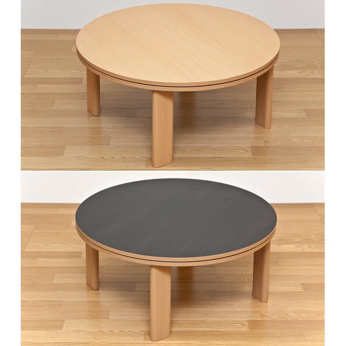 こたつテーブル 丸 80cm 円形 ちゃぶ台 折れ脚 折りたたみ 折畳み コンパクト収納 薄型｜usagi-shop｜03