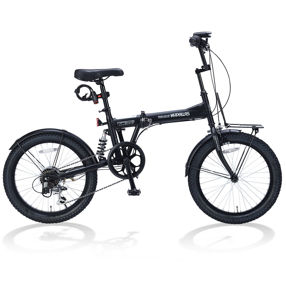 自転車 MYPALLAS 折畳自転車 6段変速 池商 MYPALLAS 折畳セミファット20・6段ギア・リアサス MF-208 MYPALLAS 池商