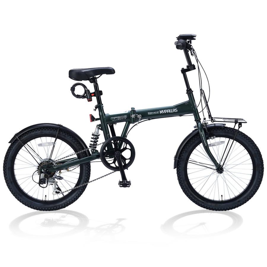 完動品 自転車 MYPALLAS 折畳自転車 6段変速 池商 MYPALLAS 折畳セミファット20・6段ギア・リアサス MF-208 【M2058708790】 (13000円)