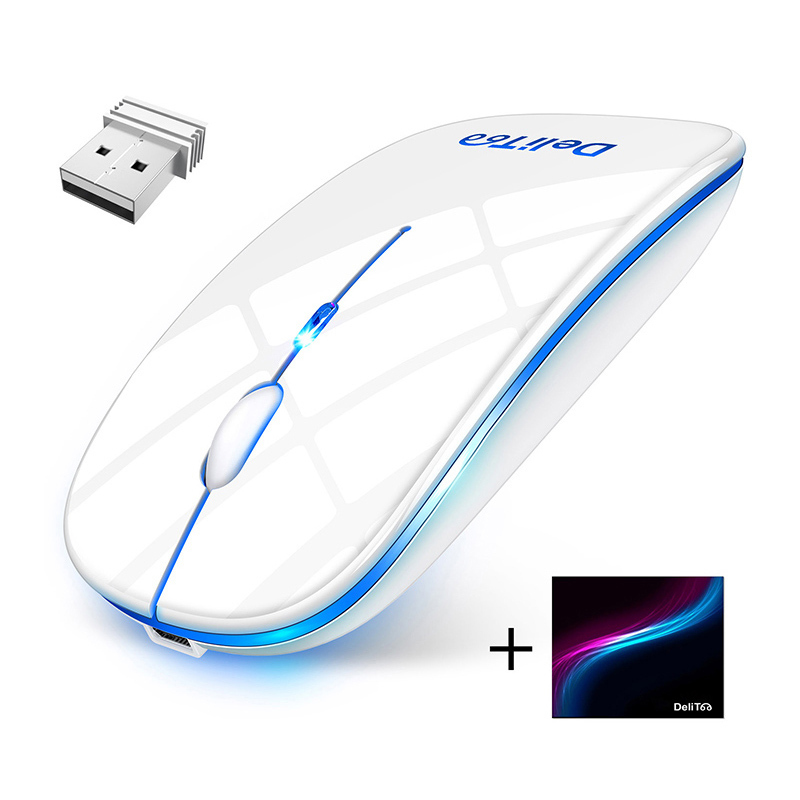 ワイヤレスマウス マウス ワイヤレス 充電式 静音 7色ライ付 無線 薄型 