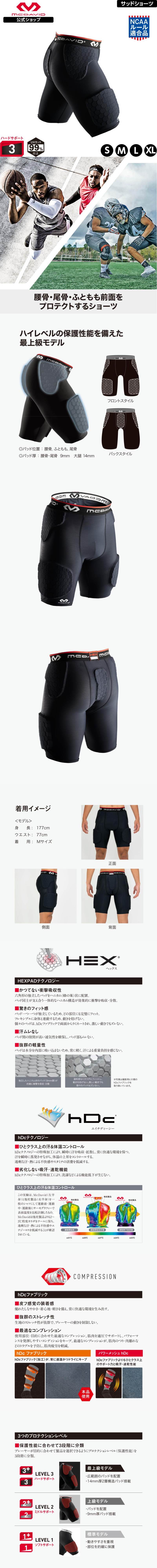 McDavid（マクダビッド） McDavid公式 HEX サッドショーツDD 1枚入 S
