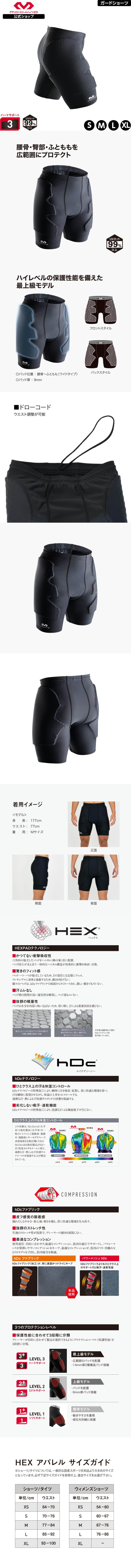 McDavid（マクダビッド） McDavid公式 HEX ガードショーツ 1枚入 S -XL
