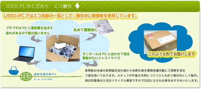 USED-PCのエコ梱包