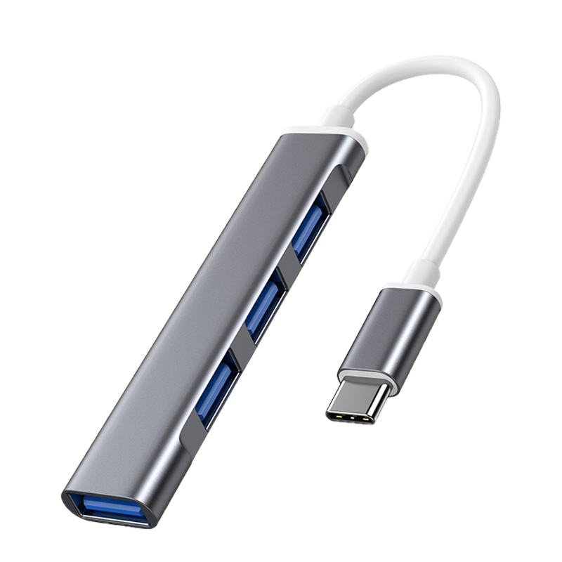 USB ハブ Type-C USB3.0 タイプC 小型 拡張 4ポート 4in1 hub 変換アダプタ アルミ合金製 ノートPC パソコン 充電  TypeC