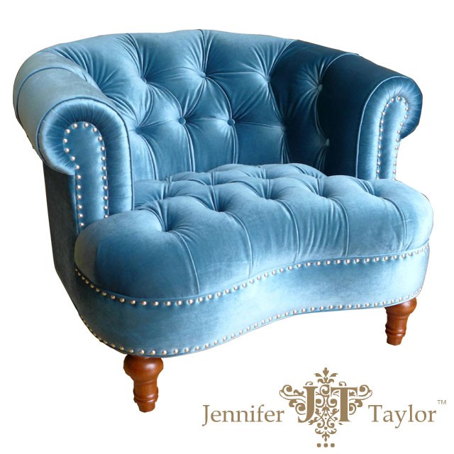 欧米家具アウトレット Jennifer Taylor 1人掛けソファ La Rosa Blue