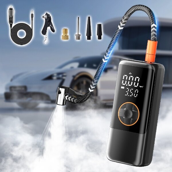 電動空気入れ 車【令和６年初売り 10秒で充填】充電式 コードレス バイク 電動空気入れ エアーポンプ 自転車 自動車 車 急速充填 自動停止 充電