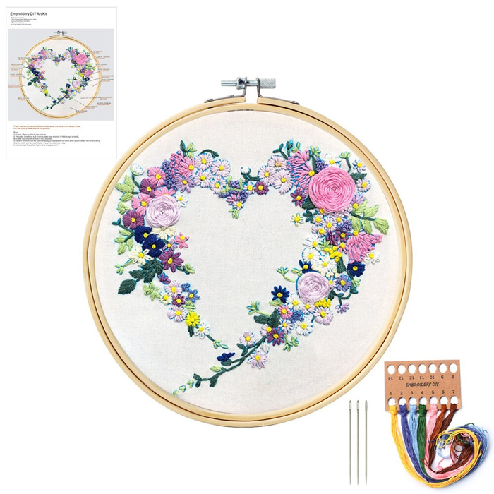 コットン クロスステッチ 刺繍キット 刺繍糸 針 刺繍セット 花柄