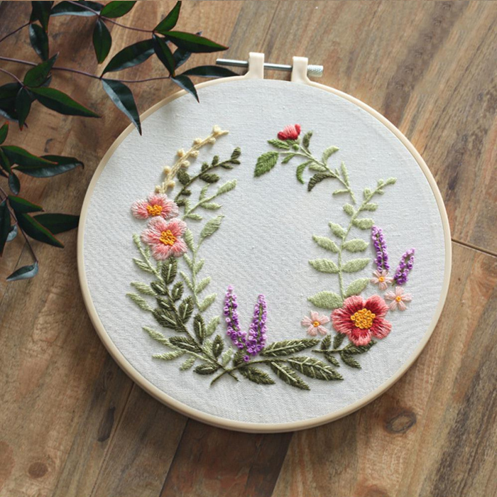 コットン クロスステッチ 刺繍キット 刺繍糸 針 刺繍セット 花柄 