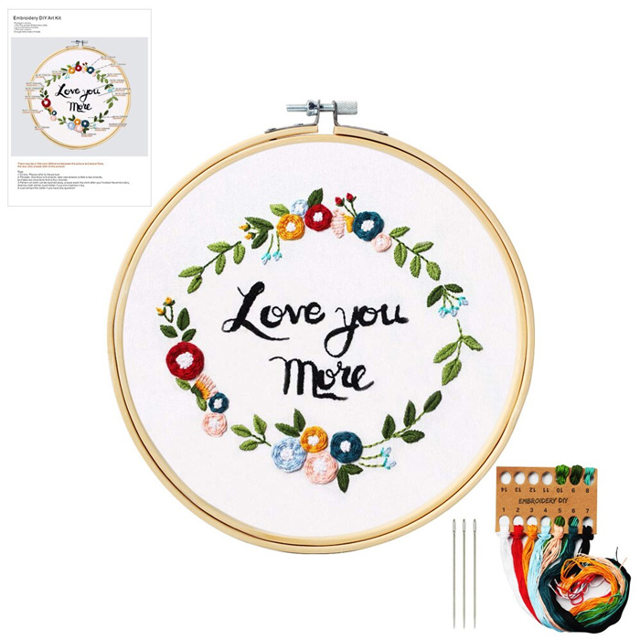 コットン クロスステッチ 刺繍キット 刺繍糸 針 刺繍セット 花柄