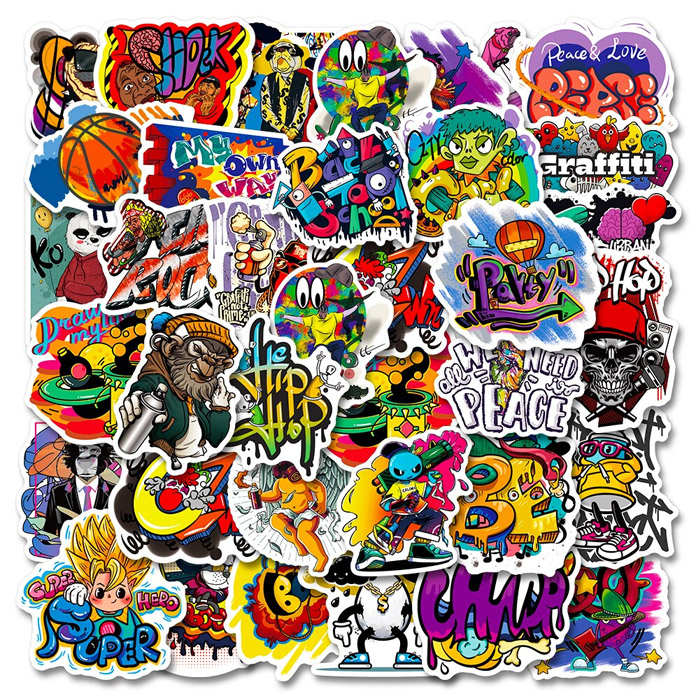 50枚 ステッカー アメリカン レトロ かっこいい 防水 耐水 シール