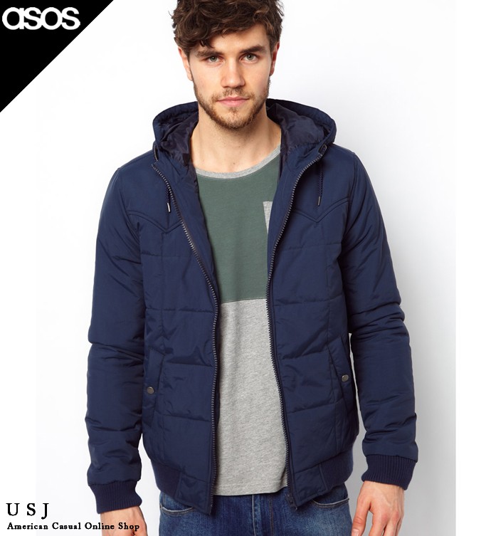 asos（エイソス） メンズ ジャケット ネイビー Quilted Jacket(286790 