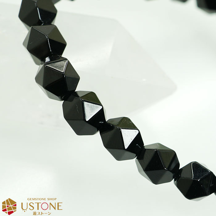 AAAモリオンスターカット8mmネックレス65cm＋アジャスター5cm 黒水晶 AAAモリオンスターカット8mmネックレス65cm 黒水晶 幸運呼ぶ