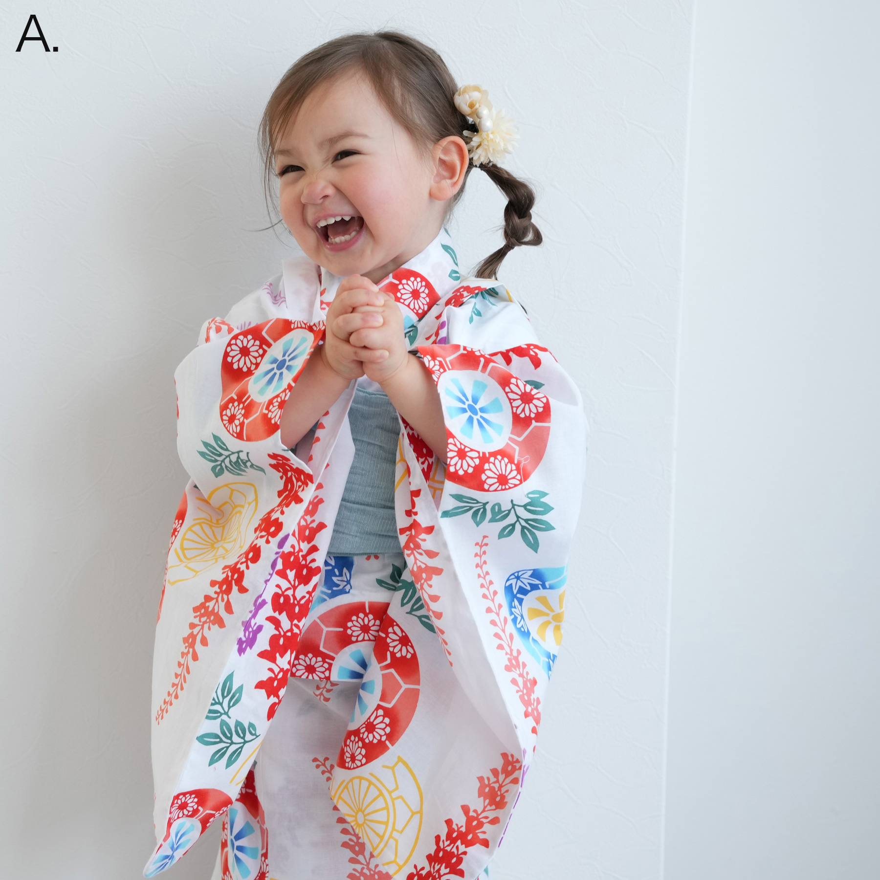 utatane日本製　子供浴衣3点セット キッズ浴衣3点セット 女の子 utatane×注染工房 kids 日本製注染