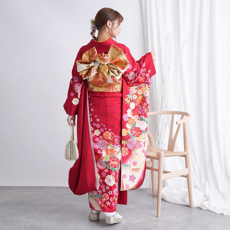 ブランド新品クリーム色に大きな牡丹の花模様☆七五三ハーフ成人式フルセット 七五三 着物 7歳 女の子 着物フルセット 花うさぎ ブランド HN-1