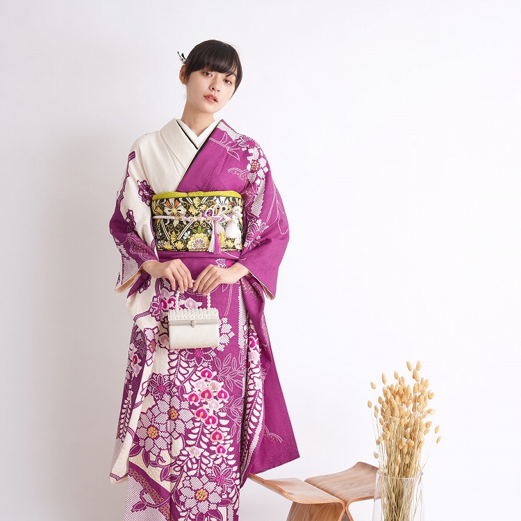 ＊振袖＊　薄紫 花柄 長襦袢(サービス) 成人式振袖/薄紫に花柄 | 着物オンラインレンタルサイト｜着物