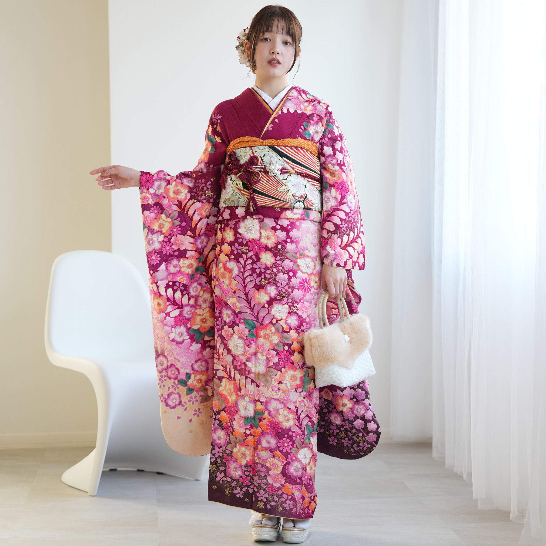振袖 レンタル 成人式 21点セット レトロ ...の詳細画像3