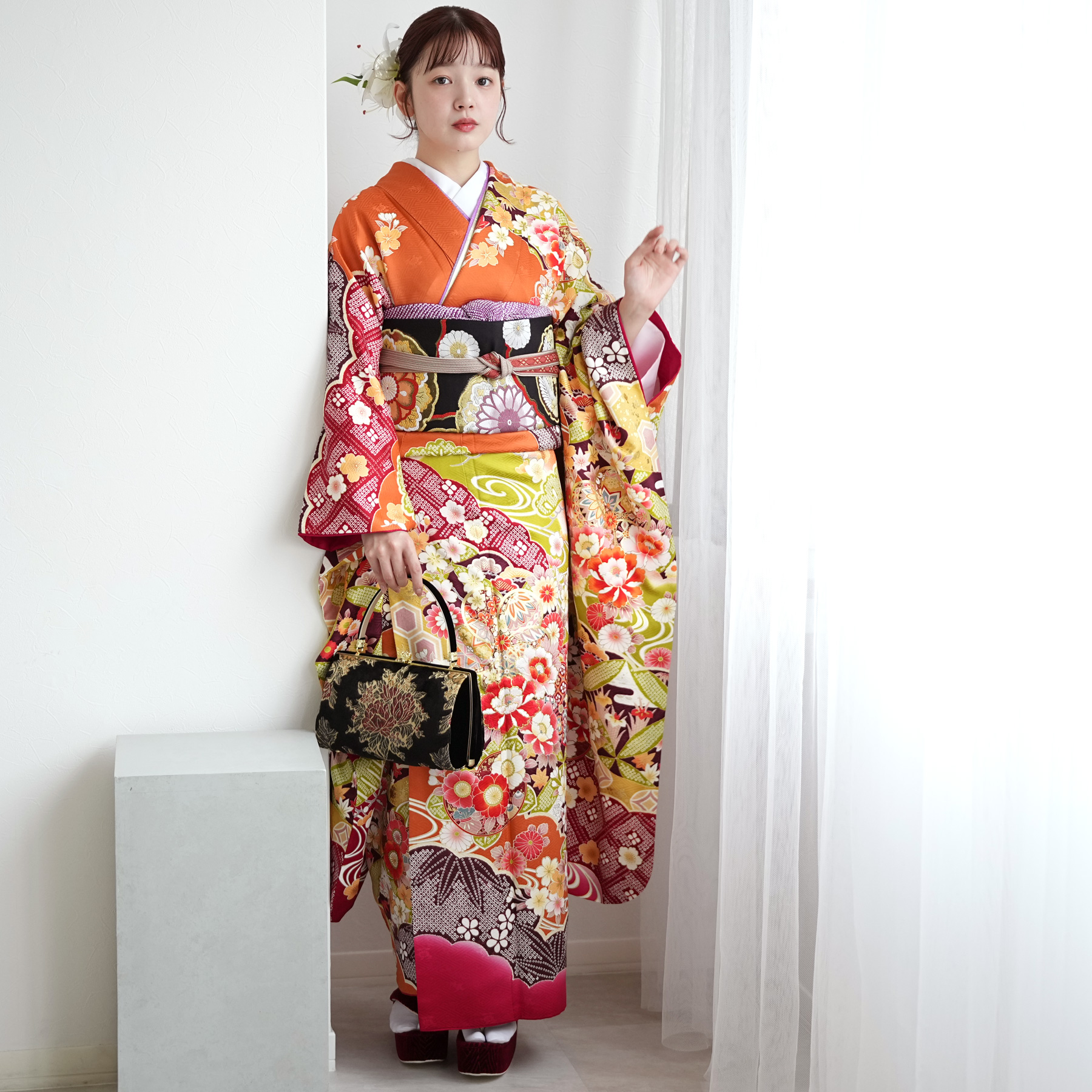 振袖6点セット　成人式　前撮り　結婚式 振袖 レンタル 成人式 21点セット レトロ 結婚式 結納 前撮り 成人式