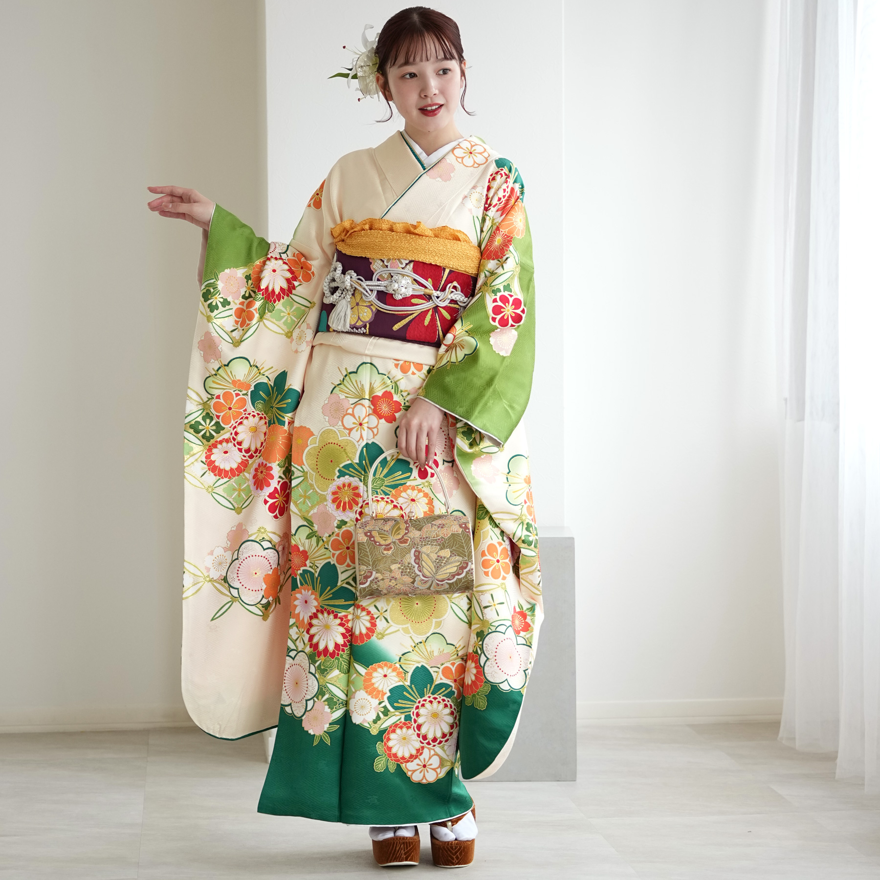 振袖 レンタル 成人式 21点セット レトロ 古典 結婚式 結納 前撮り