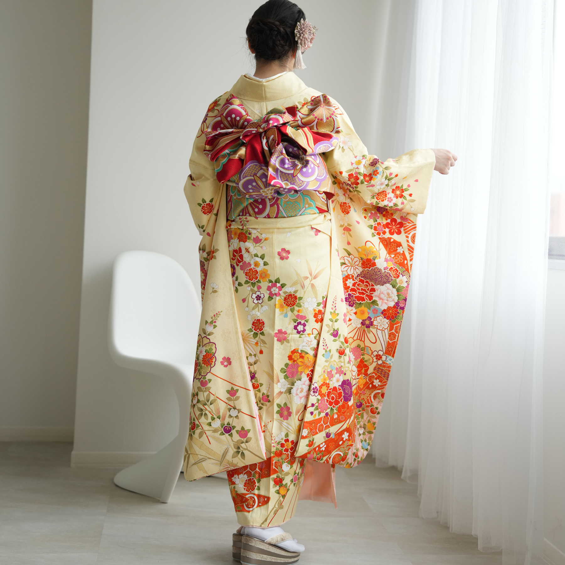 振袖 レンタル 成人式 21点セット レトロ 振袖セット 花くす玉 正絹