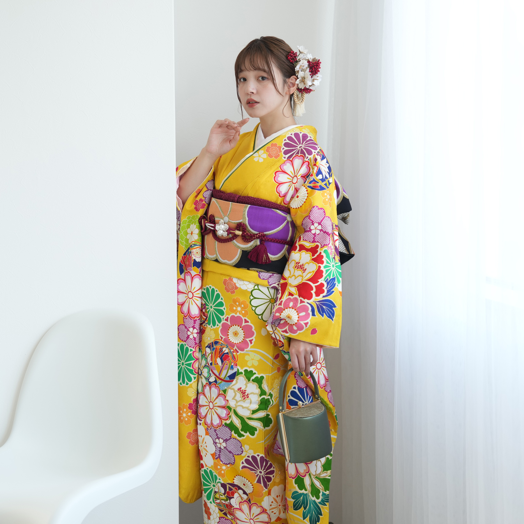 成人式✩3点セット 振袖 レンタル 成人式 21点セット レトロ 古典 結婚式 結納 前撮り