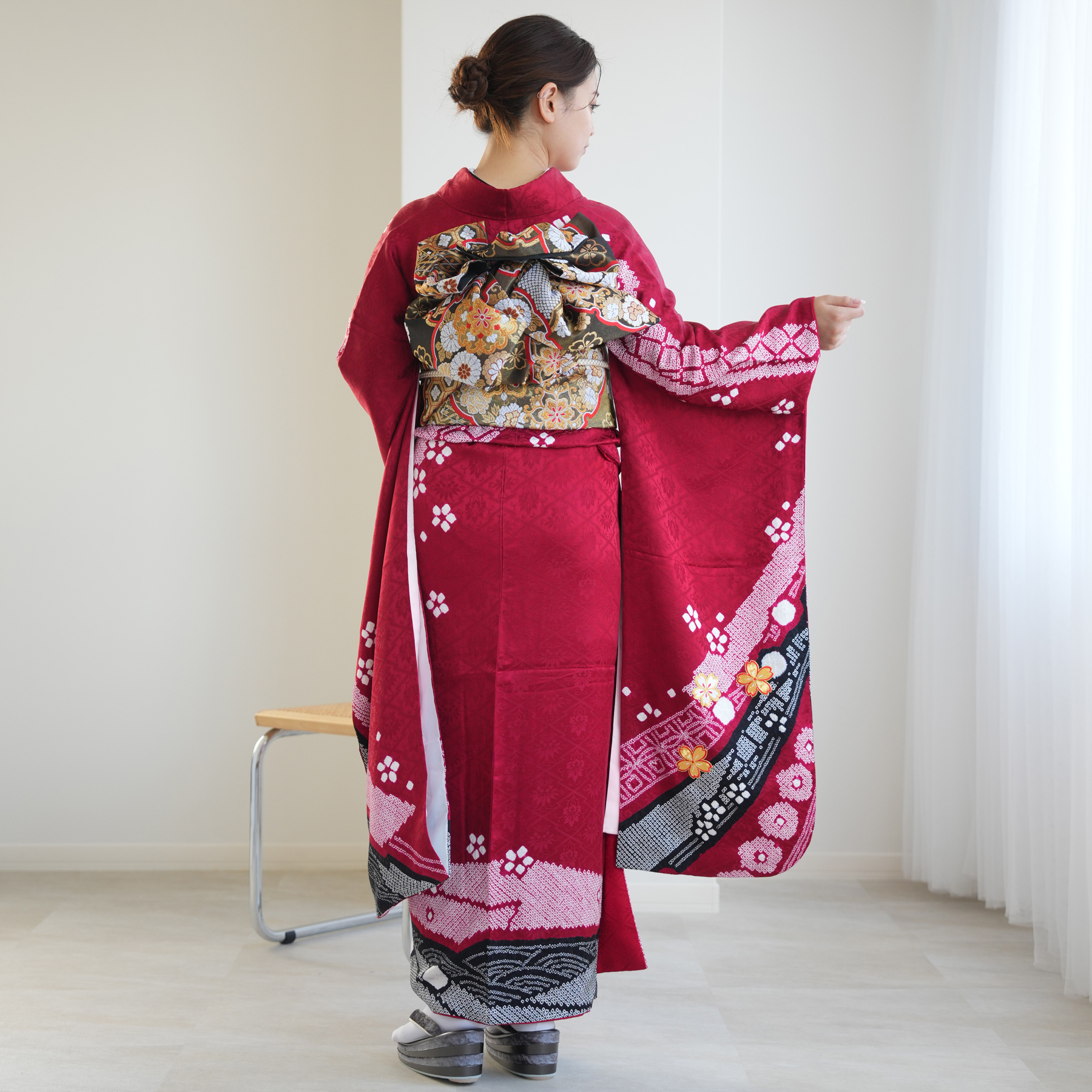 セット変更】 3点セット 逸品 本総絞り 振袖 赤系