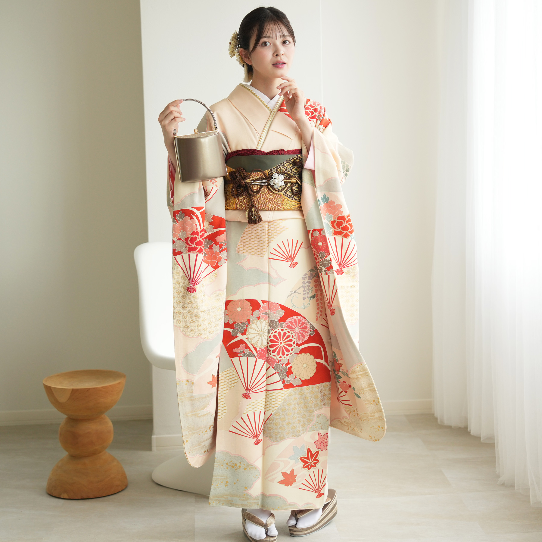 成人式　振袖セット 振袖 レンタル 成人式 21点セット レトロ 成人式セット 花 正絹