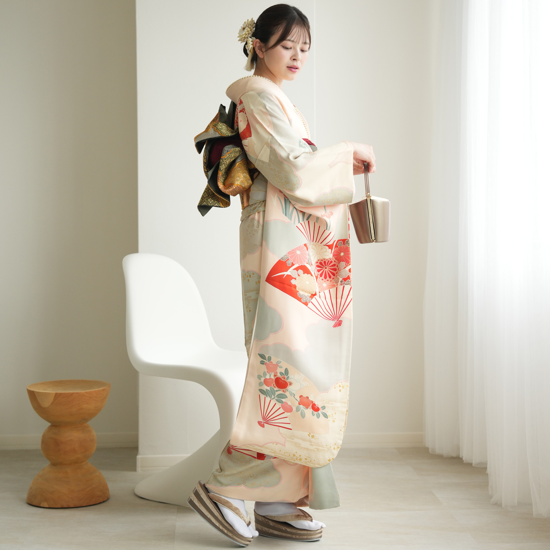 振袖 レンタル 成人式 21点セット レトロ 成人式セット 花 正絹