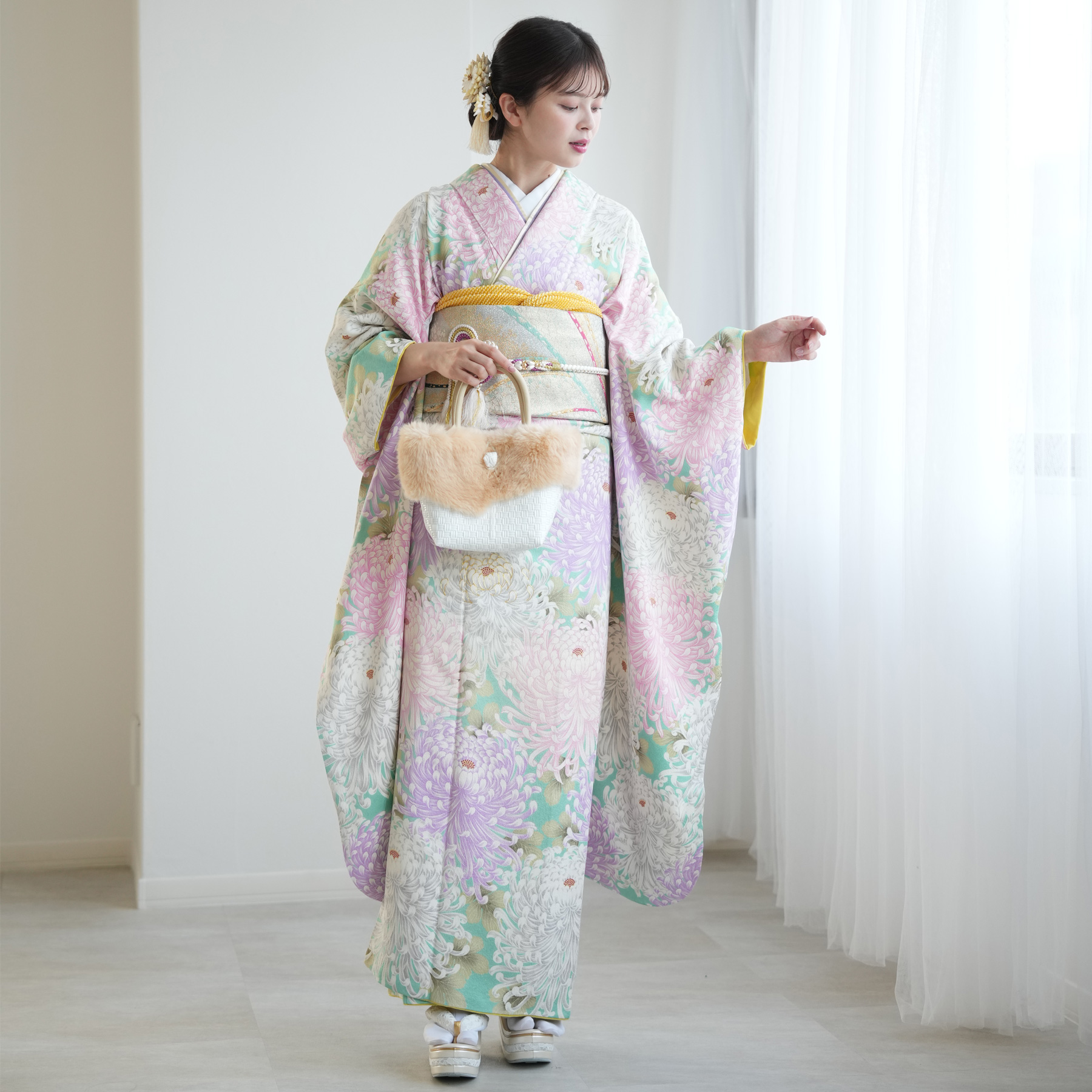 振袖 レンタル 成人式 21点セット レトロ ...の詳細画像3