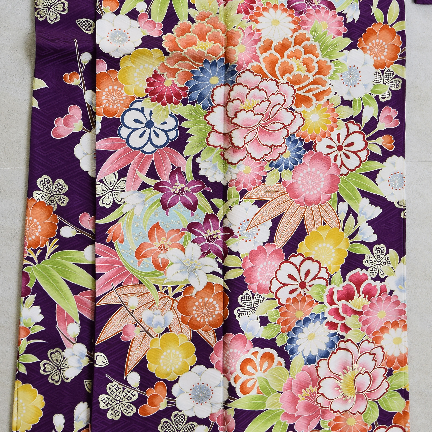 振袖 レンタル 成人式 21点セット レトロ 成人式セット 花 紫系 正絹