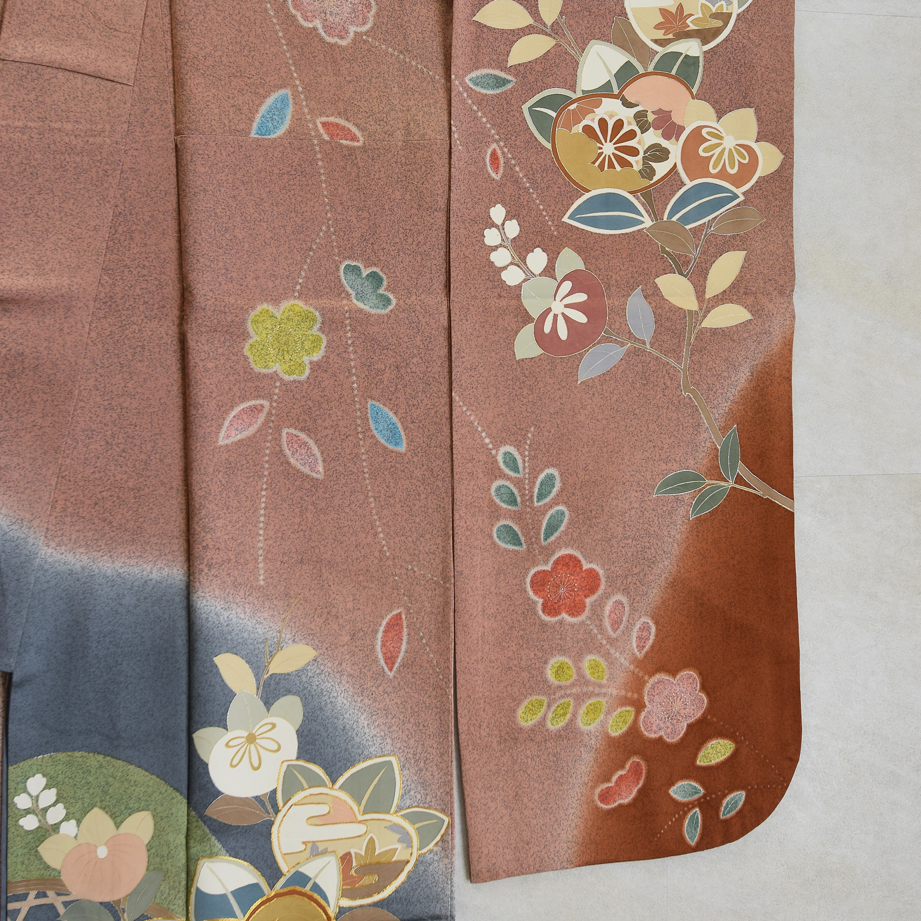 N-649◇美品 希少 絽 洗える夏着物『コーラルレッド×和』成人式 振袖